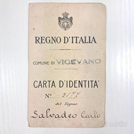 Rara carta d’identità originale Regno d’Italia