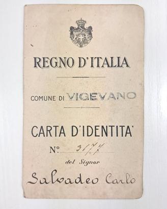 Rara carta d’identità originale Regno d’Italia