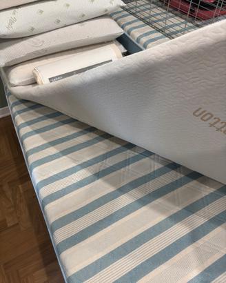 Materasso singolo + rete (x3) con topper cotone