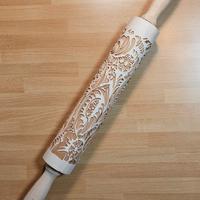 Mattarello in legno goffrato