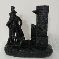 Antica Scultura Statua Terracotta Smaltata Patinat