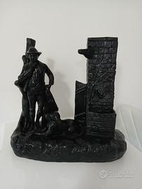 Antica Scultura Statua Terracotta Smaltata Patinat