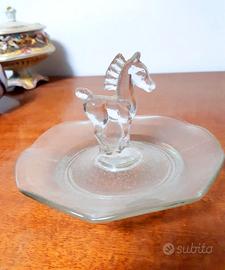 CAVALLO IN VETRO PORTAOGGETTI ARREDO VINTAGE