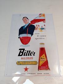 Targa in Latta Decorativa "Bitter S. Pellegrino" 