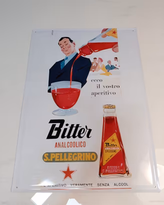 Targa in Latta Decorativa "Bitter S. Pellegrino" 