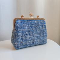 Borsa in Tweed con chiusura clic clac fatta a mano