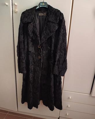 pelliccia nera vera di astrakan