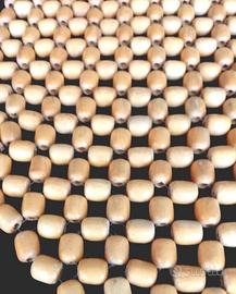 Coprisedile vintage con sfere legno naturale