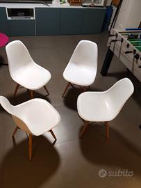 Set 4 Sedie stile Eames DSW – Color Crema / Beige