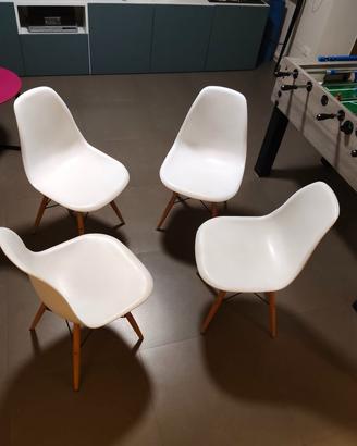 Set 4 Sedie stile Eames DSW – Color Crema / Beige