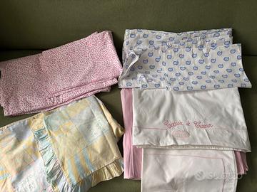 Copri piumino e lenzuola lettino bimbi