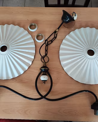 lampadario ceramica/ferro battuto