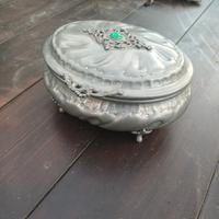 Scatola Portagioie Vintage in Peltro "Ariston" - L