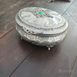 Scatola Portagioie Vintage in Peltro "Ariston" - L