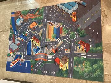 Tappetino leggero con disegni strade citta