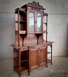 Credenza noce con alzata fine 800, targa originale