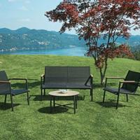 SALOTTO TARQUINIA IN FERRO E TEXTILENE NERO