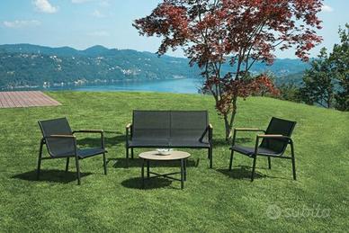 SALOTTO TARQUINIA IN FERRO E TEXTILENE NERO