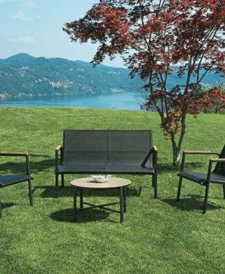 SALOTTO TARQUINIA IN FERRO E TEXTILENE NERO