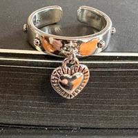 Anello Argento 925 Vintage Cuore Pendente