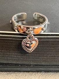 Anello Argento 925 Vintage Cuore Pendente