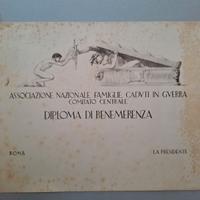 Antico diploma Duilio Cambellotti