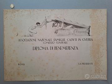 Antico diploma Duilio Cambellotti