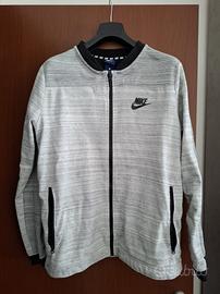 Felpa con zip bianca melange Nike Sportswear