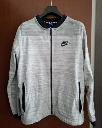 Felpa con zip bianca melange Nike Sportswear