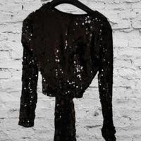 top da sera nero Pinko con paillettes
