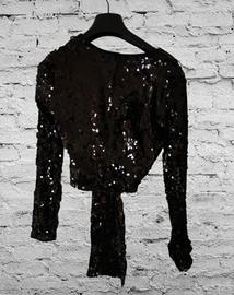 top da sera nero Pinko con paillettes