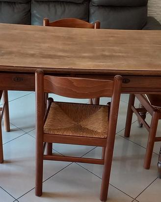 tavolo in legno + sedie 80 x 140