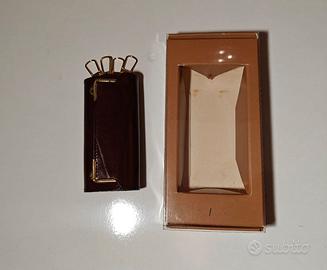 PORTACHIAVI (cm 9,5) vintage in cuoio marrone