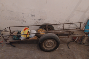 Carrettino trasporto uva con motozappa