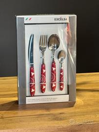 Set 25 posate Excelsa Rosso Servizio da 6 p
