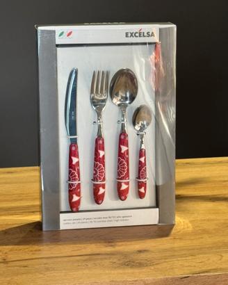 Set 25 posate Excelsa Rosso Servizio da 6 p