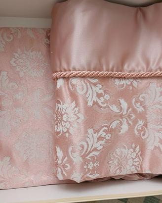🌸Copriletto Matrimoniale in Damasco Rosa Antico –