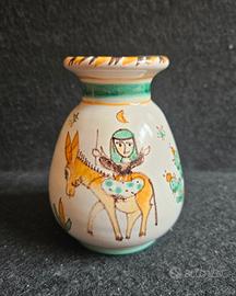 Vasetto Napoli Vietri Ischia Asinello Policromo 