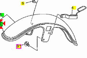 -Emblema parafango ant Yamaha Virago 535