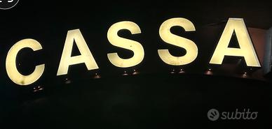 Insegna luminosa CASSA neon led pubblicitaria
