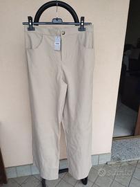 Pantaloni effetto pelle beige Tezenis Tg L