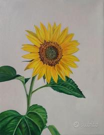 Dipinto a olio " girasole" su tela 35 x 45 cm