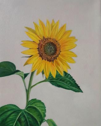 Dipinto a olio " girasole" su tela 35 x 45 cm