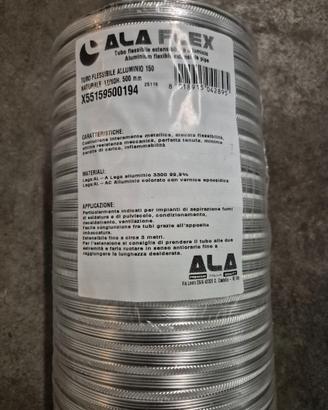 Tubo cappa diametro 15 cm in alluminio allungabile