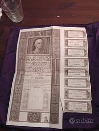 Antichi Titoli di stato Italiano al portatore 