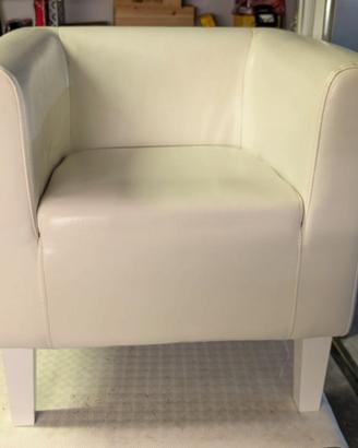 Poltrona pelle bianca