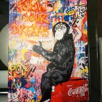 Quadro stile  pop art Mr Brainwash tela 60x40