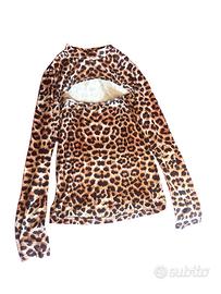 maglietta leopardata aderente