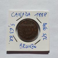 Moneta bronzo 1 cent - canada 1888