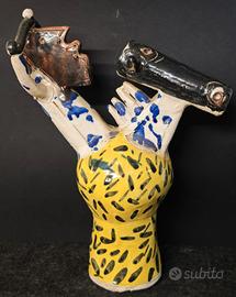 Scultura in ceramica -Guerriero di Ignazio Collina